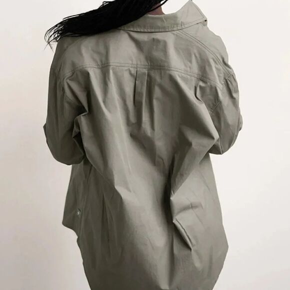 Azur Fit Tops - Azur fit oversized COTTON BUTTON DOWN - LAUREL tshirt green large